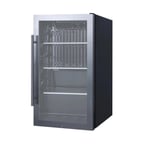 image of Summit SPR488BOS 19" Built-in Outdoor Glass Door Refrigerator in Black, 3.13 cu. ft.