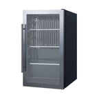 image of Summit SPR488BOSADA 19" Built-in Outdoor Glass Door Refrigerator in Black, ADA Compliant, 3.13 cu. ft.