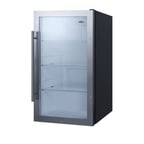 image of Summit SPR489OSADA Outdoor Beverage Center w/ Swing Glass Door, Black Exterior, 3.13 cu.ft