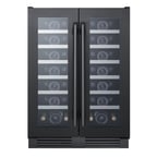 image of Summit SWC24GKS 23" Glass Door Wine Refrigerator, Dual Temperature, 42 Bottles