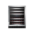 image of Summit SWC530BLBISTCSS 24" Glass Door Wine Refrigerator, Dual Temperature, 36 Bottles