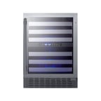 image of Summit SWC532BLBISTCSS 24" Glass Door Wine Refrigerator, Dual Temperature, 46 Bottles