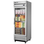 image of True T-19G-HC~FGD01 27" One Section Reach-In Refrigerator w/ Glass Door, Bottom Mount, Stainless Steel Front-Aluminum Sides