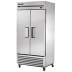 image of True T-35F-HC 39" Two Section Reach-In Freezer w/ 2 Solid Doors, Stainless Steel Front Aluminum Sides