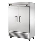 image of True T-49F-HC 54" Two Section Reach-In Freezer w/ 2 Solid Doors, Stainless Steel Front Aluminum Sides