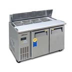 image of Tarrison CO-CTSPT372 71" Three Section Sandwich / Salad Prep Table w/ 3 Doors, 12 (1/4 size) Pans