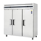 image of Tarrison CO-TSRF3 75" 3-Section Reach-In Refrigerator/Freezer Combo w/ 3 Solid Doors, 46(R) & 22(F) cu. ft.