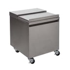 image of Tarrison TA-IBM100 Stainless Steel Mobile Ice Bin, 125 lb, Silver