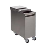 image of Tarrison TA-IBM50 Stainless Steel Mobile Ice Bin, 75 lb, Silver
