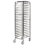 image of Tarrison TA-PRS15S 40 Pan Stainless Steel Mobile Side Load Bun / Sheet Pan Rack, Unassembled