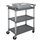 image of Tarrison TS-BC1836S Stainless Steel 3-Shelf Utility / Bus Cart - 36" x 18" x 35"