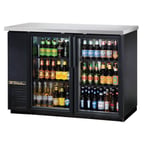 image of True TBB-24-48G-HC-LD 49" Two Glass Swing Door  Back Bar Cooler with LED Lighting