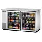 image of True TBB-24-60G-S-HC-LD 61" Two Glass Swing Door Stainless Steel 24" Back Bar Cooler w/ LED