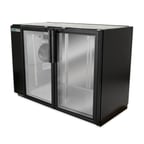 image of True TBB-24GAL-48G-HC-LD 47" Two Glass Swing Door Galvanized Top Back Bar Cooler w/ LED