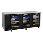 image of Turbo Air TBB-4SGD-N 90" Three Section Back Bar Cooler with Glass Door, 36.47 cu. ft.