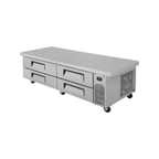 image of Turbo Air TCBE-82SDR-E-N 89" 4 Drawers Refrigerated Chef Base, Flat Top, 16 cu. ft.