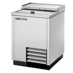image of True TD-24-7-S-HC 24" Solid Slide Lid Stainless Steel Deep Well Horizontal Bottle Cooler