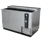 image of True TD-50-18-S-HC 49" Solid Slide Lid Stainless Steel Deep Well Horizontal Bottle Cooler