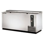 image of True TD-65-24-S-HC 64" Solid Slide Lid Stainless Steel Deep Well Horizontal Bottle Cooler