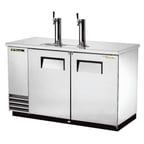 image of True TDD-2-S-HC 58" Solid Door Steel Direct Draw Beer Dispenser with 2 Taps & 2 Keg Capacity