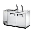 image of True TDD-2CT-S-HC 58" Solid Door Direct Draw Beer Dispenser with 2 Taps & 2 Keg Capacity