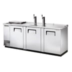 image of True TDD-4CT-S-HC 90" Solid Door Direct Draw Beer Dispenser with 2 Taps & 4 Keg Capacity