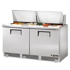 image of True TFP-64-24M 64" Mega Top Sandwich/Salad Prep Table w/ 2 Doors, 24 Pans