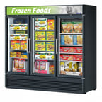 image of Turbo Air TGF-72SD-N 78" 3 Glass Door Freezer Merchandiser, White or Black, 60.43 cu. ft.