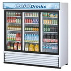 image of Turbo Air TGM-69RB-N 78" 3-Section Merchandiser Refrigerator w/ Sliding Glass Door, 61.83 cu. ft.