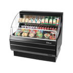 image of Turbo Air TOM-40LW-N 39" Horizontal Open Air Merhandiser in White, Self-Contained, 1 Shelf, Glass Sides, 7.4 cu. ft.