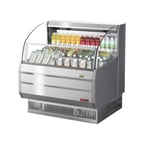 image of Turbo Air TOM-40SS-N 39" Horizontal Open Air Merchandiser, Stainless Steel, Self-Contained, 3 Shelves, 6.7 cu. ft.
