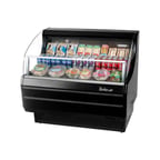 image of Turbo Air TOM-40SW-N 39" Horizontal Open Air Merchandiser in White, Self-Contained, 3 Shelves, 6.7 cu. ft.