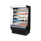 image of Turbo Air TOM-48DXB-N 48" Vertical Extra Deep Open Air Merchandiser in Black, Self-Contained, 4 Shelves, 23.2 cu. ft.