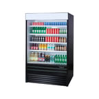 image of Turbo Air TOM-48EB-N 48" Vertical Open Air Merchandiser in Black, Self-Contained, 4 Shelves, 22.6 cu. ft.