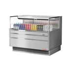 image of Turbo Air TOM-48L-UF-S-1S-N 46" Horizontal Open Air Merchandiser, Stainless Steel, Self-Contained, Deck Only, 6.3 cu. ft.