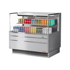 image of Turbo Air TOM-48L-UF-S-2S-N 46" Horizontal Open Air Merchandiser, Stainless Steel, Self-Contained, 1 Shelf, 10.2 cu. ft.