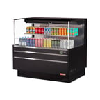 image of Turbo Air TOM-48L-UF-W(B)-2S-N 46" Horizontal Open Air Merchandiser, Specify Exterior, Self-Contained, 1 Shelf, 10.2 cu. ft.