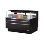 image of Turbo Air TOM-48L-UFD-W(B)-1S-N 46" Horizontal Open Air Merchandiser, Specify Exterior, Self-Contained, Deck Only, w/ Rear Doors, 6.3 cu. ft.