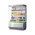 image of Turbo Air TOM-50S-N 50" Vertical Open Air Merchandiser, Stainless Steel, Self-Contained, 4 Shelves, 16.5 cu. ft.