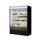 image of Turbo Air TOM-60EB-N 60" Vertical Open Air Merchandiser in Black, Self-Contained, 4 Shelves, 28.6 cu. ft.