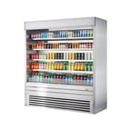 image of Turbo Air TOM-72ES-N 72" Vertical Open Air Merchandiser, Stainless Steel, Self-Contained, 4 Shelves, 34.7 cu ft.