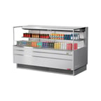 image of Turbo Air TOM-72L-UF-S-2S-N 70" Horizontal Open Air Merchandiser, Stainless Steel, Self-Contained, 1 Shelf, 15.8 cu. ft.