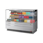 image of Turbo Air TOM-72L-UF-S-3S-N 70" Horizontal Open Air Merchandiser, Stainless Steel, Self-Contained, 2 Shelves, 23.4 cu. ft.