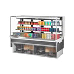 image of Turbo Air TOM-72L-UFD-W(B)-3SI-N 72" Drop In Open Refrigerated Deli Display Case