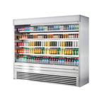 image of Turbo Air TOM-96ES-N 92" Vertical Open Air Merchandiser, Stainless Steel, Self-Contained, 4 Shelves, 45.2 cu. ft.