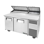 image of True TPP-AT-60-HC 60" Refrigerated Pizza Prep Table w/ 2 Doors, (8) 1/3 Pans