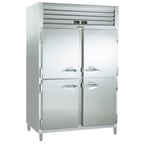 image of Traulsen ADT232NUT-HHS 52" 2-Section Reach-In Refrigerator/Freezer Combo w/ 4 Half Solid Doors