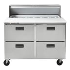 image of Centerline by Traulsen CLPT-4812-DW 48" 2-Section Sandwich / Salad Prep Table w/ 4 Drawers, 12 pans