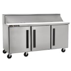 image of Centerline by Traulsen CLPT-7230-SD-LRR 72" Mega Top Sandwich Prep Table w/ 3 Doors, 30 pans