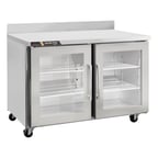 image of Centerline by Traulsen CLUC-36R-GD-WTLL 36" 2-Section Worktop Refrigerator w/ 2 Glass Doors